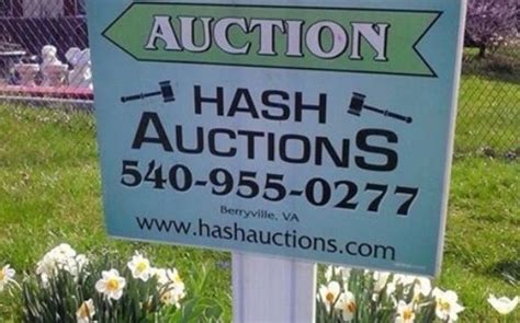 Hash auctions berryville - Services Hash Auctions is a full service auction company. We provide services both On Site or at Our Auction Center. Estates Antiques and Modern Furniture and C. ... 632 E Main St (PO Box 229) Berryville, Virginia 22611 Phone 540-955-0277 Fax by request Email info@hashauctions.com